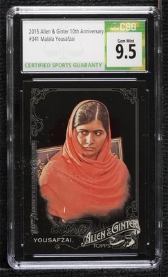 2015 Topps Allen & Ginter's X: 10th Anniversary Issue Malala Yousafzai CSG 9.5 - Image 1 of 2