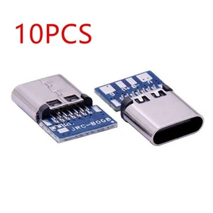 10* USB Type C Connector 14 Pin Female Socket receptacle Board Through Holes PCB - Photo 1 sur 10