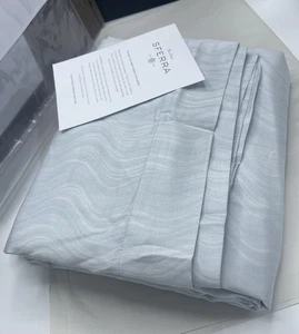 $795 Sferra Full Queen Duvet Cover ONDA Long Staple Cotton Aquamarine 88x92” - Picture 1 of 11