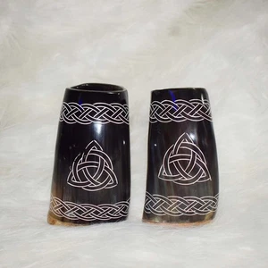 Medieval Vikingo Tankard Café Ale & Mead Taza para Beber 2 Piezas Set Regalo de Navidad - Imagen 1 de 5