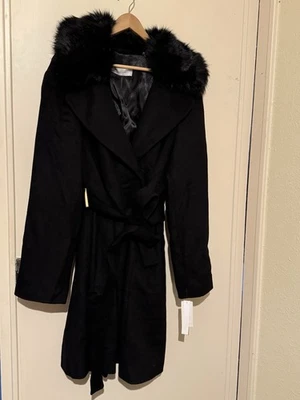 Gorgeous TAHARI 3X (24/26) Black Wool Long Coat New With Tags - Image 1 of 4