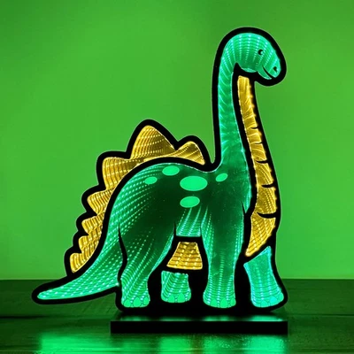 - Luz nocturna espejo infinito dinosaurio - Luz nocturna LED dinosaurio para niños - U... Foto 1 de 2