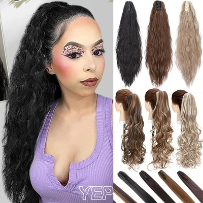 Extra Large Claw Ponytail Afro Kinky Puff Clip In 100% as Human Hair Extensions - Image 1 of 4