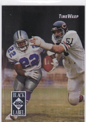 EMMITT SMITH & DICK BUTKUS 1995 Borde de Coleccionista INSERTO ETIQUETA NEGRA Oso Vaqueros Foto 1 de 2