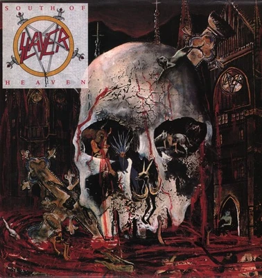Slayer South of Heaven LP vinyl UK London 1988 with inner in title-stickered - Image 1 of 4