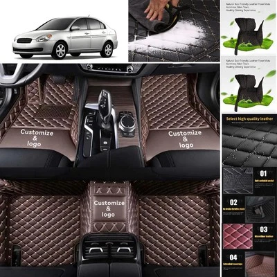 For Hyundai Accent Car Floor Mats Handmade Liners Anti-Slip Carpets Foto 1 de 4
