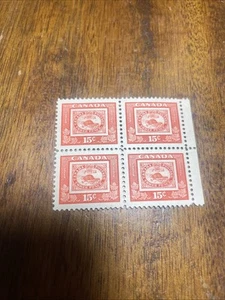 canada scott #314 mint OG Light Hinge block of 4 - Picture 1 of 5