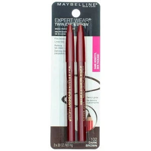 Maybelline Expert Wear Twin Brow and Eye Pencil Waterproof Dark Brown 6 Pack - Picture 1 of 8