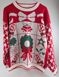 Vintage Cabin Creek Ugly Christmas Sweater Women’s Medium Knit Pullover USA Made - Picture 1 of 7