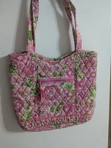 Vera Bradley Purse. Green And Pink Floral Design - Picture 1 of 2