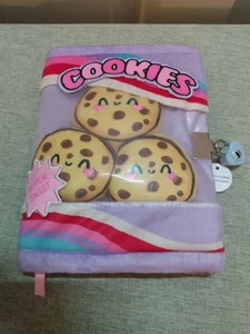 Diario de galletas Kawaii súper dulces de peluche de Claire's con bloqueo de corazón NUEVO - Imagen 1 de 3