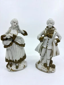Statuine stile vittoriano porcellana Giappone occupato vintage, coppia corteggiatrice leggi* - Foto 1 di 7