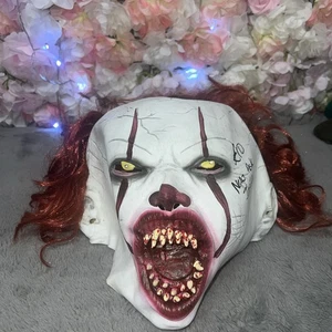 Máscara de Halloween, tocado de payaso, aterrador cara completa parodia látex utilería intermitente  - Imagen 1 de 7