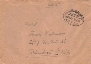 825103) DR Feldpost- Bahnpostblg. Osnabrück - Delmenhorst Zug 1675 28.6.1942 - Bild 1 von 1