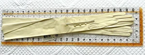 Opera Long Gloves Kid Leather Wedding Evening Off White Cream 23 inch VTG - Picture 1 of 19