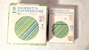 Juego de 2 fundas de almohada retro Wamsutta Expressions Kelly rayas verdes - Imagen 1 de 9