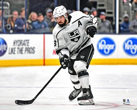 Drew Doughty Los Angeles Kings Unsigned White Jersey Shooting 8" x 10" Photo Cover