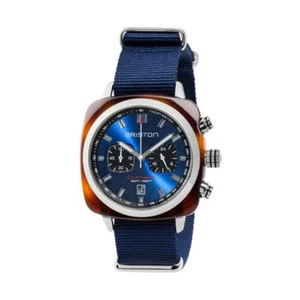 Briston Clubmaster Sport Chronograph 42mm Blue Dial Watch 17142-SA-TS-9-NNB - Picture 1 of 4