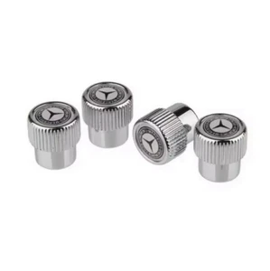 4 Car Tire Valve Caps Emblem metal Cap fit cars Mercedes Benz all series /Silver - Picture 1 of 3