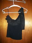 Kookai Womans Petite Black Sheer One Sleeve Sexy Top Made In France