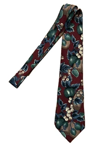 Vintage PIERRE CARDIN Tie Wine Fruit Theme 100% Silk - Picture 1 of 3