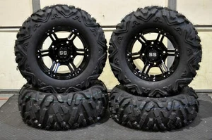 RANGER 570 27" QUADKING ATV TIRE 14" VIPER BLK WHEEL KIT POL3CA BIGGHORN - Picture 1 of 7