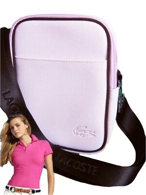 LACOSTE SHOULDER BAG CROSS-OVER BAG Women's Vintage L61 Classic 3 Petal Pink NEW - Image 1 of 4