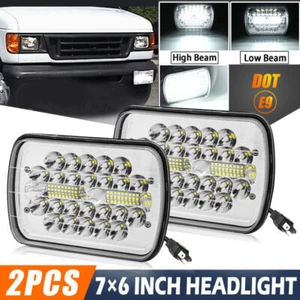 For Ford Aerostar E-100 E-150 E-250 E-350 Van Pair 7x6" LED Headlight Hi/Lo Beam - Picture 1 of 12
