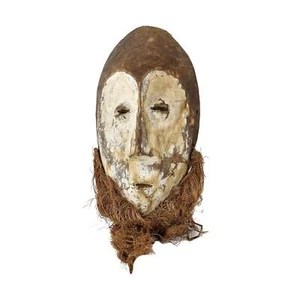 Lega Bwami Society Mask with Raffia Congo - Picture 1 of 4