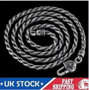 316L Solid Stainless Steel Rope Necklace Chain 3mm 60cm For Mens Womens Jewelry - Picture 1 of 9