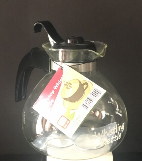  CAFÉ BREW COLLECTION Stovetop Tea Kettle, Whistling,  Borosilicate Glass, 12-Cup : Home & Kitchen