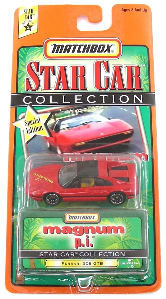 Vintage 1998 Matchbox Star Car Collection Magnum Pi Red Ferrari 308 GTB MIB 1 64