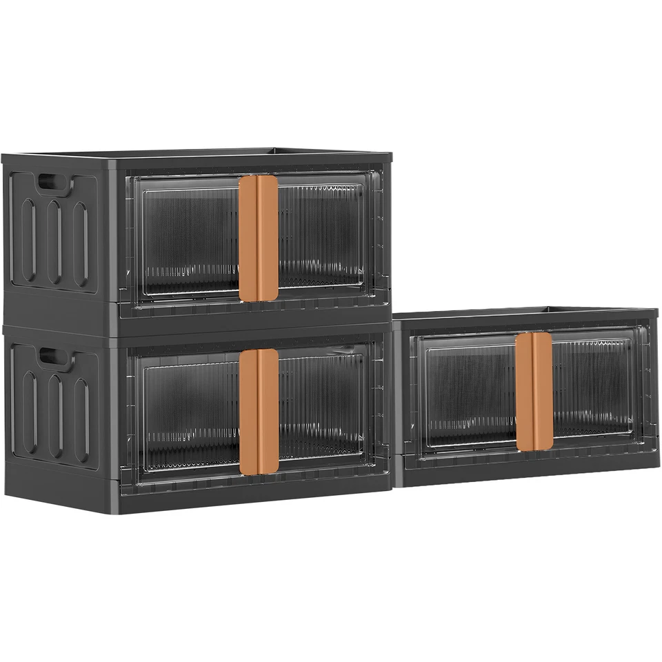 Contenedores de almacenamiento plegables con tapa 3 piezas, organizadores de armario con instalación gratuita Foto 1 de 1