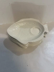 Fischform Snack/Vorspeise Teller Whittier Keramik - 4er Set Strand Urlaub - Bild 1 von 9