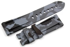 Cinturino Silicone Camouflage Grigio Ansa 22-24mm Orologio Sportivo Waterproof - Bild 1 von 5