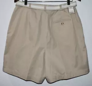 Cabin Creek Women 16 Shorts Khaki Belted Comfortable Elastic Waist Pockets NEW - Picture 1 of 16