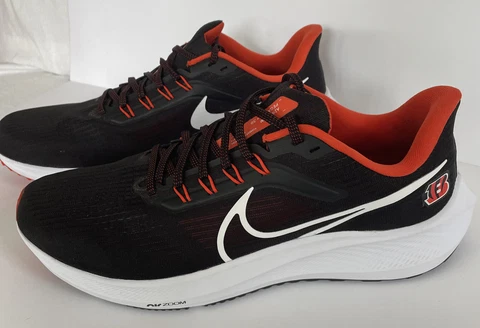 NFL Cincinnati Bengals NIKE AIR ZOOM PEGASUS 39 Black DR2038-001 Men's Shoes 11M Cover