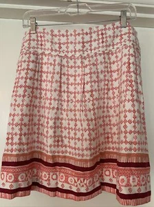 NWT $59 Ann Taylor Loft Summer Boho Print Linen Rayon Skirt With Pockets-12 - Picture 1 of 7