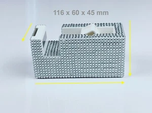 Dispensador de cinta de cristal Blingustyle diseño único plateado para oficina y hogar - Imagen 1 de 10