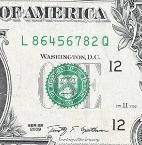 Five Digit Ascending Run Ladder (4-8) Dollar Fancy Serial Number See Photos - Picture 1 of 3