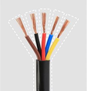 RVV Cable Copper Wire 5 Core RVV Cable 0.3mm²~6.0mm² Multi-Core Sheath Line - Picture 1 of 6