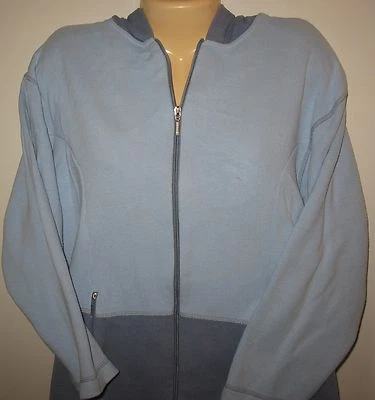 DRESSBARN MUJER 18/20 - AZUL/GRIS - SUDADERA CON CAPUCHA DELANTERA CON CREMALLERA  Foto 1 de 3