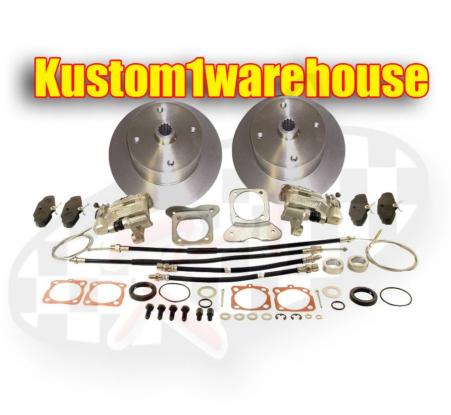 Rear disc brake conversion kit for 4 lug VW Volkswagen w/emergency parking 68-72 - Image 1 of 1