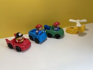 Fisher Price Little People Set Of 4 Vehicles & 3 People