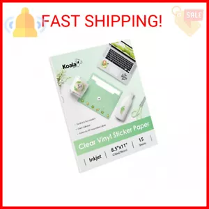 Koala 95% Clear Sticker Paper for Inkjet Printer - Waterproof Clear Printable Vi - Picture 1 of 2