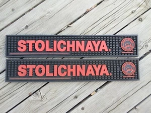 2 Stolichnaya Stoli Vodka Rubber Bar Spill Mats Distillery Advertise Decor Colle - Picture 1 of 2