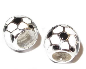 Charm, Bead, Anhänger, Fußball -  Sammelarmband. 925er Silber. Hochwertig - Picture 1 of 1