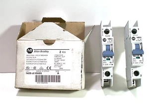 ALLEN BRADLEY 1489-A1D005 CIRCUIT BREAKER 1 POLE 0.5A SER A  2 UNITS 1 BOX NIB - Picture 1 of 3
