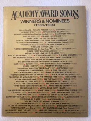 Academy Awards Songs - Winners and Nominee's (1983 - 1934) Piano/voice/Guitar - Image 1 of 4