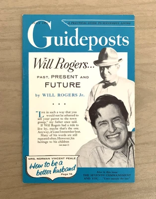 Rare Vintage Guideposts Magazine July 1957 Will Rogers Excellent Condition - Image 1 of 4